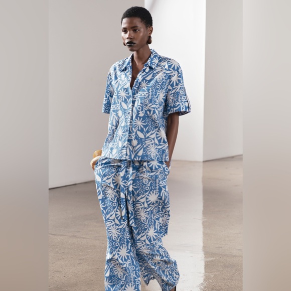 ZARA NWT ZW COLLECTION PRINTED PANTS - Picture 3 of 10
